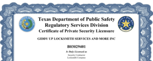 locksmith Irving License